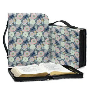 Blumen Bibel Hülle Tasche mit Griff PU Leder multifunktional Schutz Organizer Etui.
