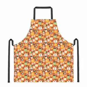 Halloween apron polyester cute ghost pumpkin pattern cooking kitchen cleaning home wear main view
