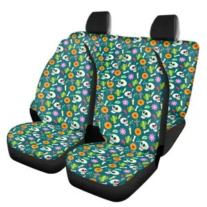 Day of the Dead sugar skull car seat covers set front and rear auto interior protection