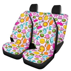 Niedliche Sommerfrüchte Cartoon Auto Sitzbezüge Set, universelle Vordersitz und Rücksitz.