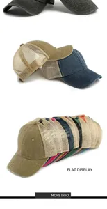 Mehrere Ansichten und Farben von Retro-gewaschenen Mesh-Trucker-Hüten