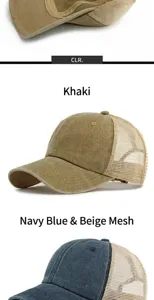 Retro gewaschene Trucker Cap mit Mesh-Rücken für Herren und Damen Outdoor Sonnenschutz