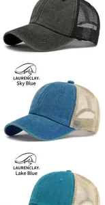 Detaillierte Ansicht verschiedener Farbvarianten der Vintage-Mesh-Trucker-Mütze.