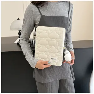 Fundas para portátil acolchadas de nube bonita bolsa de almacenamiento de ipad suave estética