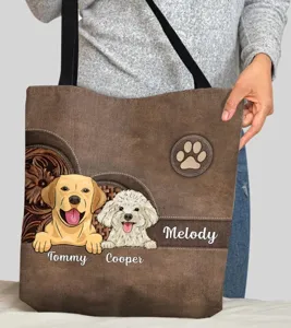 Personalisierte Zeichentrickhund-Tragetasche, modische Canvas-Umhängetasche für Damen.