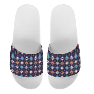 Mode Totenkopf Druck Flache Hausschuhe Für Herren Damen Sommer Casual Home Rutschfeste PVC EVA Slipper Halloween Design
