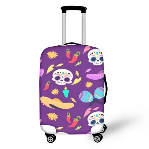 Custodia coprivaligia con teschio del Giorno dei Morti per trolley da viaggio.
