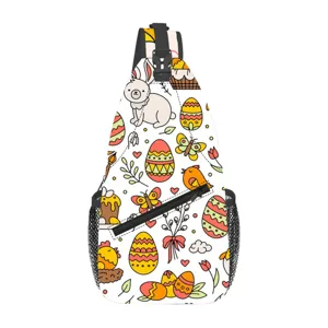 Borsa a tracolla con motivo di cartoni animati di Pasqua sport all'aperto borsa sul petto