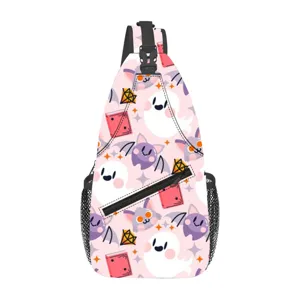 Zaino monospalla con motivo fantasma carino per sport all'aperto, borsa a tracolla casual.