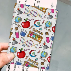 Protège Passeport en Cuir PU Mode Portefeuille de Voyage Dessin Animé Mignon Imprimé Étui à Documents Organisateur de Cartes pour Vacances