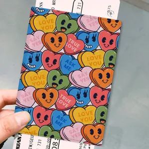 Cartoon Printed PU Leather Passport Holder Travel Document Organizer Card Case Cover For Women Men Fashion Travel Accessories