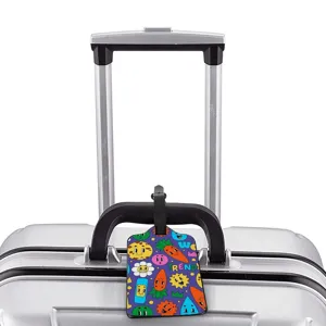 Kreativer Cartoon Muster Kofferanhänger mit bunten Pop Art Designs für einfaches Reisen.