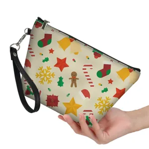 Weihnachten Kosmetiktasche Reißverschluss Clutch Reise tragbare Aufbewahrung Tasche Damen
