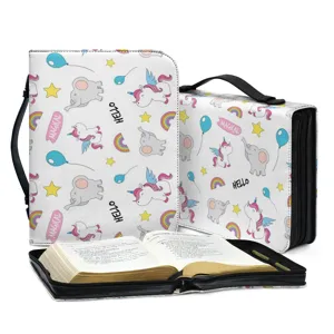 Sac de Bible en cuir PU mignon dessin animé licorne éléphant organiseur portable vue principale