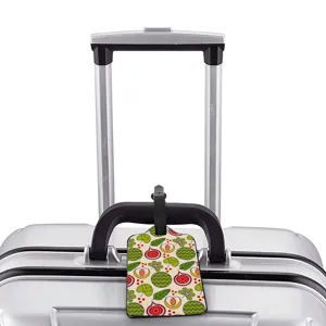 Creative fruit pattern luggage tag for travel suitcase, durable ID card holder main image.