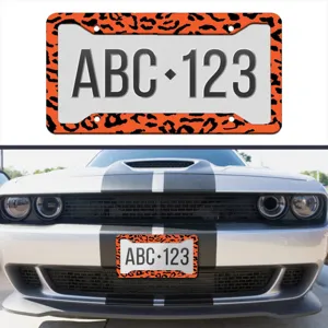 Portatarga in Lega di Alluminio con Stampa Leopardata Standard USA Supporto per Targa Universale Accessori per Esterni Auto