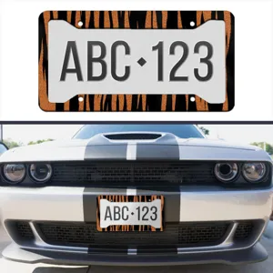 Matrícula US de aluminio impresión UV patrón de tigre marco de matrícula de coche decor