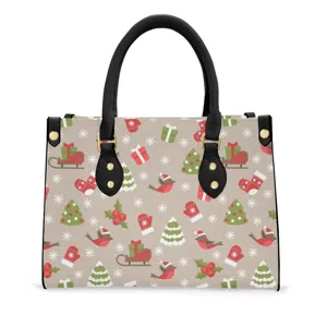 Sac à main imprimé de Noël sac bandoulière design d'hiver festif cabas élégant