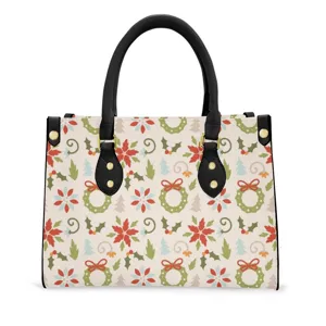 Stijlvolle kerst vrouwen handtas feestelijke print schoudertas kerstcadeau shopper