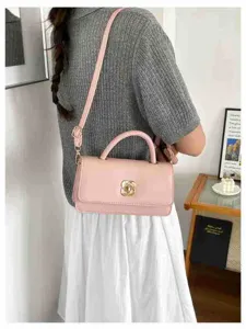 Borsa a tracolla rosa chic per donne, elegante borsa a spalla per il lavoro quotidiano e la moda.