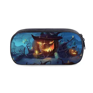 Halloween pencil case waterproof large capacity cute stationery bag for student school supplies