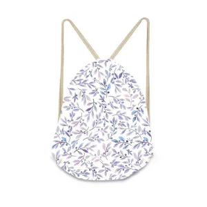 Aquarel bloemenprint trekkoord rugzak outdoor sport gymtas casual dagelijkse tas reistas rugtas.