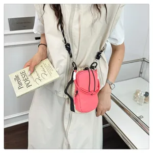 Elegante rosa und beige Umhängetasche für Handys, lässige multifunktionale Outdoor-Tasche.
