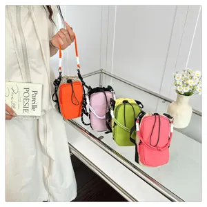 Korean style mini τσάντα χιαστί για κινητό πολύχρωμη casual τσάντα ώμου γυναικεία