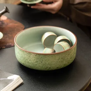 Keramische thee wasbak groen sterrenhemel thee afval pot groot theeservies accessoire