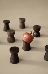 Supporto per coperchio da tè in legno di sandalo wabi-sabi fatto a mano accessorio zen