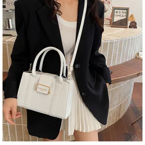 Femme sac bandoulière blanc chic sac épaule en cuir minimaliste sac à main de banlieue
