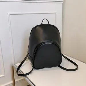 Small black backpack for women casual daily commuting stylish mini school daypack travel bag