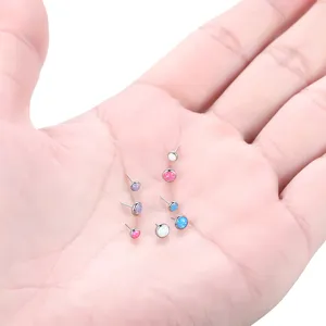 F136 titanio ópalo piercing labret pasador plano repuesto joyería para cartílago top.