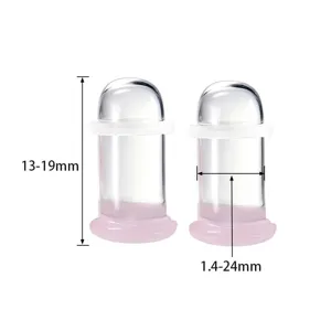 Glas Ohr Dehnungsstecker rosa Pilz Piercing Körperschmuck 1,4-24mm Detailansicht