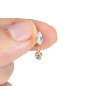 F136 titanio circonita piercing labio pendiente colgante brillante joyería corporal