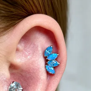 Titanium marquise cz opal cartilage piercing jewelry rook earring body piercing accessory