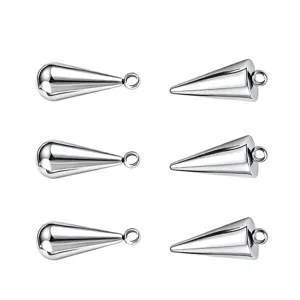Colgante Cónico de Lágrima Sólida de Acero Inoxidable Pendiente de Aros Piercing Fornituras de Joyería Accesorio DIY Collar Pulsera