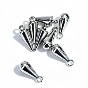 Detalles de colgantes sólidos de cono y gota de acero inoxidable para joyas DIY.