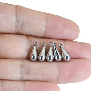 Colgantes de lágrima de acero inoxidable macizo para collar pulsera joyería DIY
