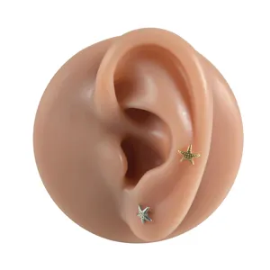 Titanium Seestern Knorpel Piercing Ohrring Körperschmuck Set Eleganter Stil Neu