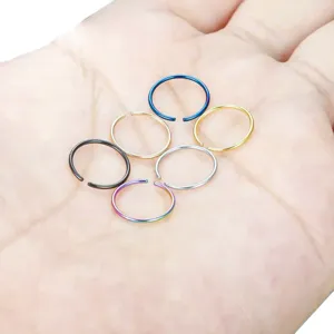 Roestvrij staal neusring set dunne piercing sieraden gekleurde oor helix ringen