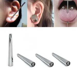 Professional 316L stainless steel piercing taper expansion tool for ear stretching body jewelry.