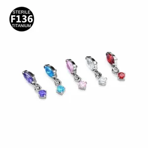 Joyas de piercing corporal de titanio F136 colgante marquise labret stud helix