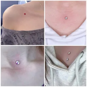 F136 Titanium Microdermal Anchor Piercing Body Jewelry 3-5mm CZ Clavicle Chest Piercing