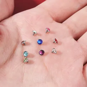Titanium anclaje dermico superior colorido cristal piercing joyas cuerpo accesorios pro
