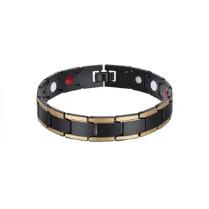 Magnetische Therapie Armband Zinklegering Gekoppeld Afneembare Modules Voor Mannen Vrouwen Stellen Gegalvaniseerde Geometrische Stijl
