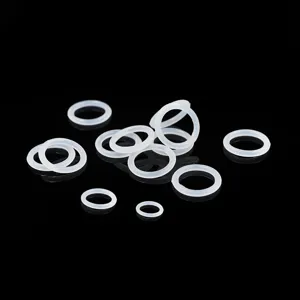 Transparent silicone ear plug fixing rings detail view, soft rubber anti friction part.