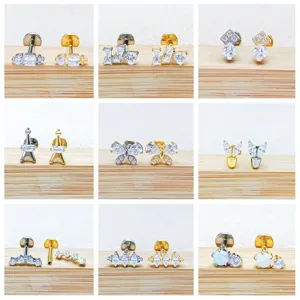 F136 G23 Titan Labret Lippenring Schmetterling Herz Eiffelturm Knorpel Ohrstecker Punk Körper Piercing Schmuck Für Damen Herren