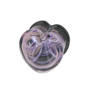 Glas Ohr Dehner Stecker Jellyfish violettes Wirbel Design Piercing Schmuck Stueck