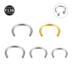 F136 Titanlegierung Hufeisenring U-Förmiges Rundhantel-Piercing Externe Gewinde C-Stab Körperschmuck Für Damen Herren